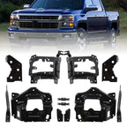Duolctrams Front Bumper Support Mount Bracket Set 12Pcs Compatible with 2014-2015 Chevy Silverado 1500