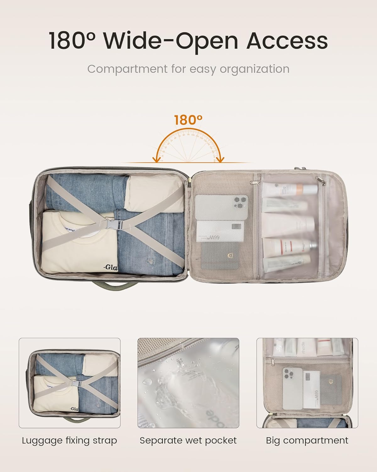 40L Travel Backpack for Women & Men, Airline Approved Carry On Luggage with 3 Packing Cubes, TSA Overnight Bags