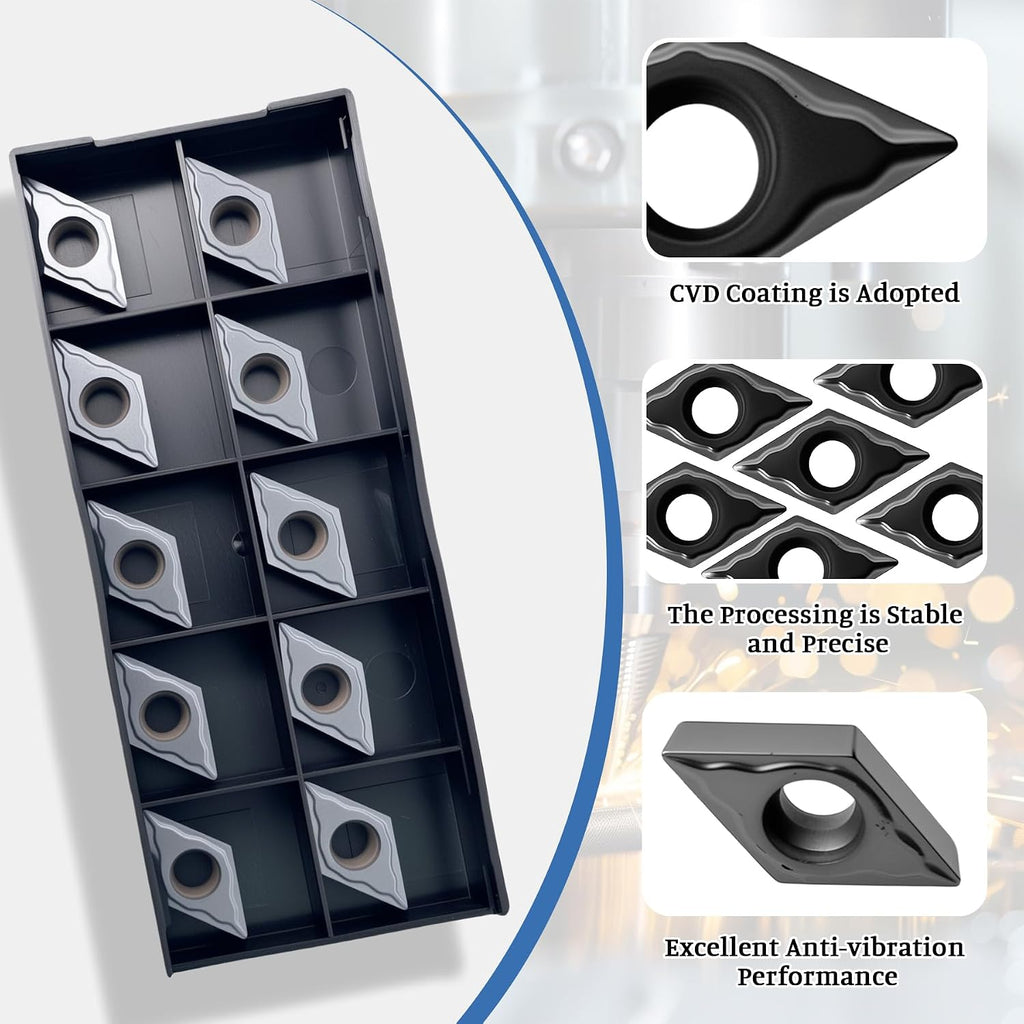 10Pcs DCMT11T304 DCMT32.51 Carbide Turning Inserts