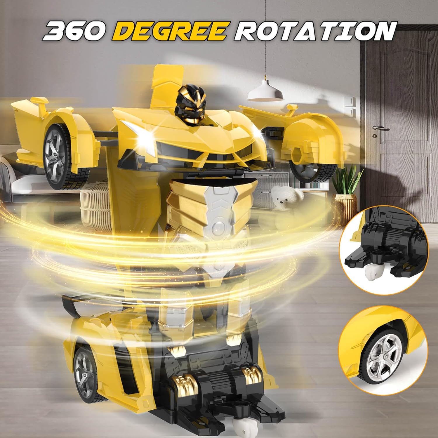 Transform Remote Control Car Toy for Kids 4 5 6 7 8, Remote Control Car for Boys 4-7, Transform Cars for Boys 4-6