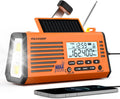 Emergency Radio NOAA Weather Alert Battery Solar Crank Powered | AM FM SW Portable Radio, Rechargeable Battery