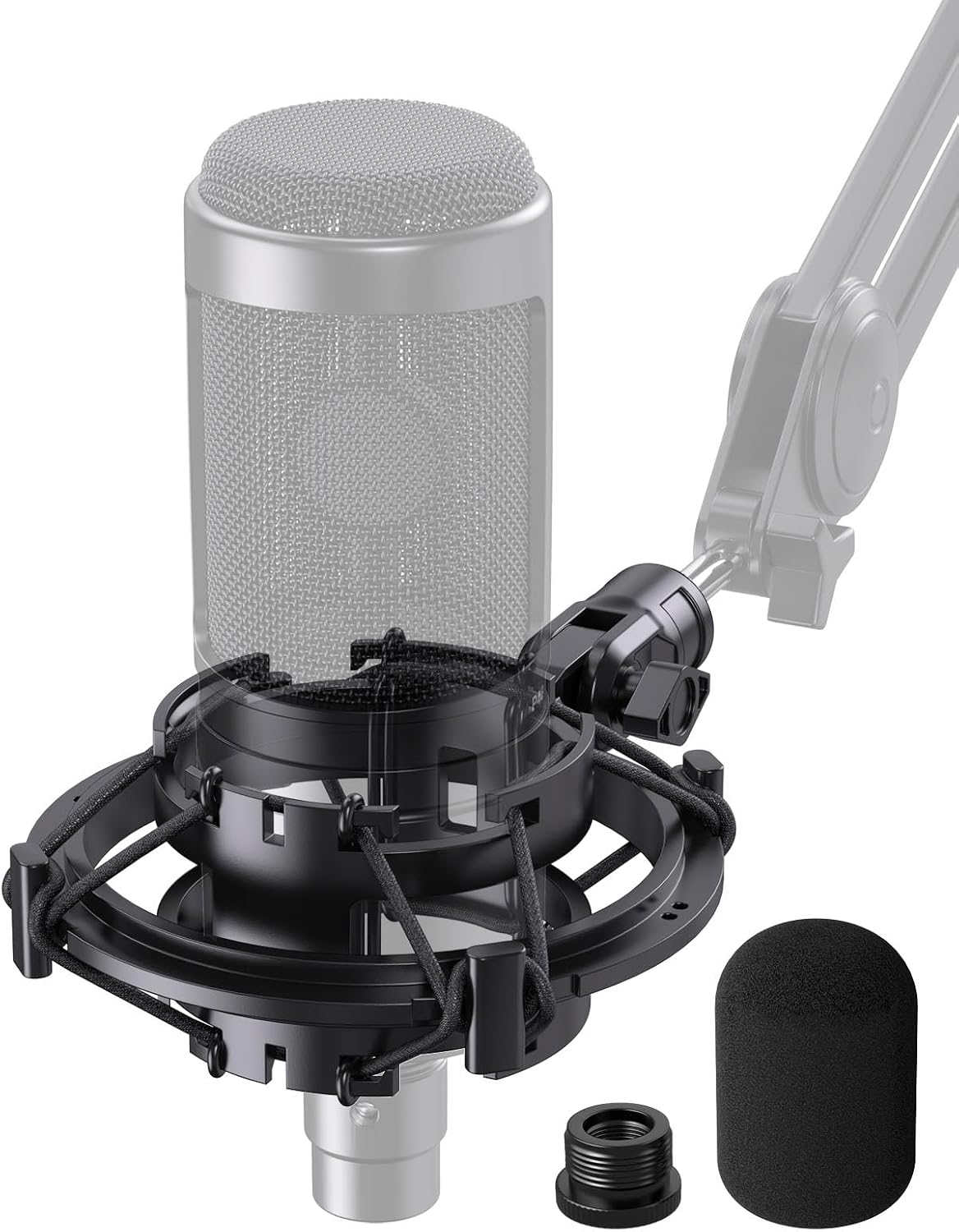 Custom Microphone Shock Mount with Pop Filter for AT2020/2035 | Anti-vibration Suspension Shock Mount Mic Holder