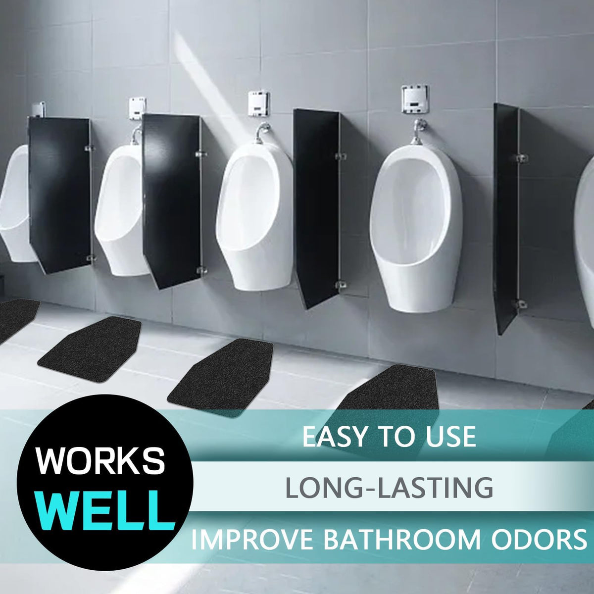Urinal Mat,24 Pack Non-Slip Absorbent Urinal Floor Pad for Restroom