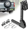 EYOHZ Hitch Mounted Spare Tire Carrier, Universal Adjustable Spare Tire Mount for 2 Inch Receiver, Fits 4/5/6/8 Lug