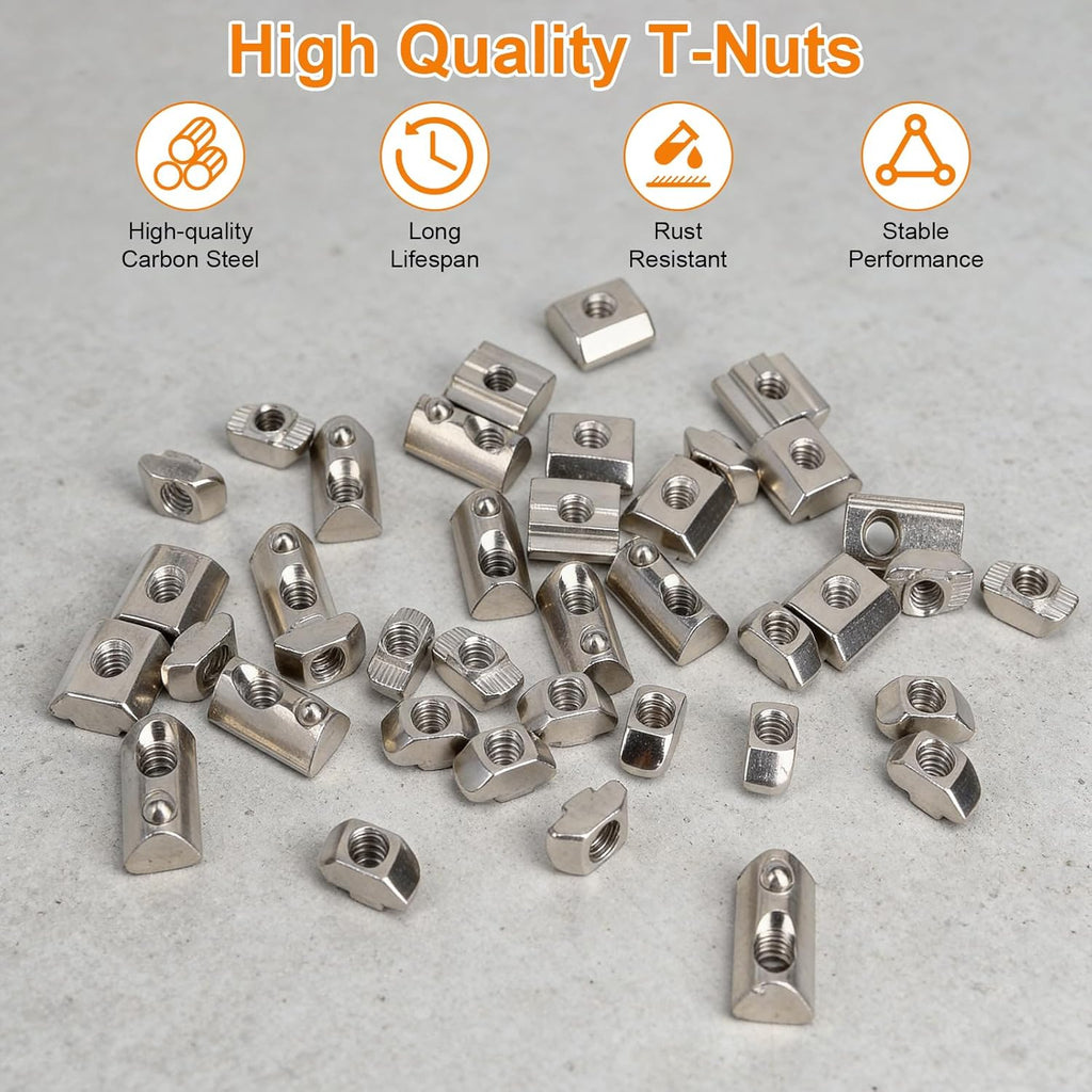 100pcs M6 T-Nut Screw Kit for 3030/3060 Series Aluminum Extrusion