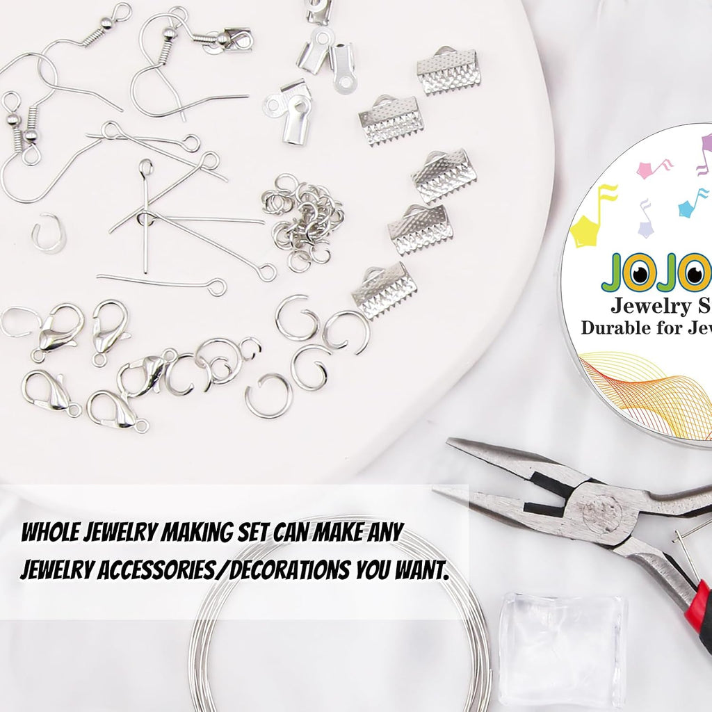 Jewelry Repair Kit with Pliers Open Jump Ring Tools, Beading String for Repair