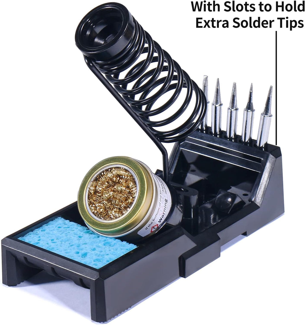 X-4 Premium Soldering Iron Holder with Brass Wool, Cleaning Sponge and Solder Tip Slots