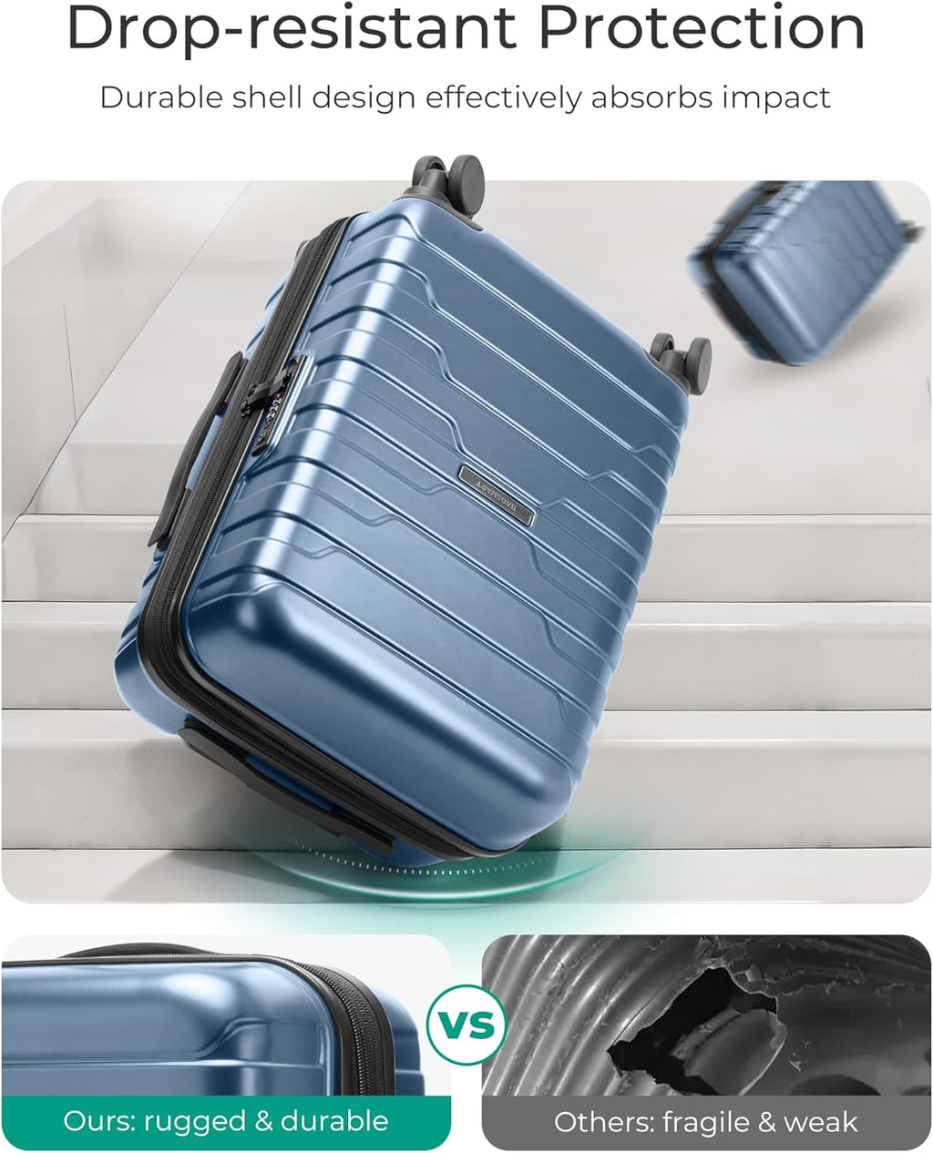 Carry on Luggage 22x14x9 Airline Approved with Spinner Wheels, Lightweight 20 Inch Suitcase with TSA Lock, Expandable