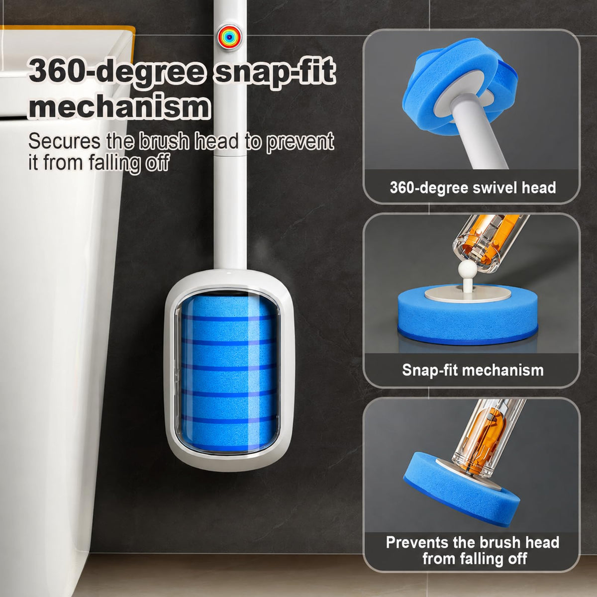 Disposable Toilet Brush Set, 35 Refills