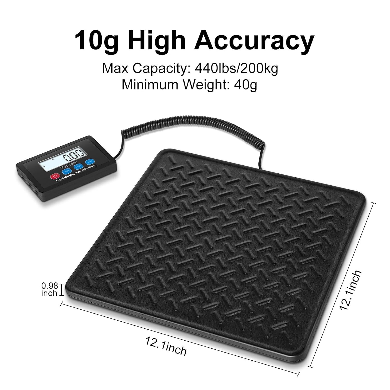 Shipping Scale, 440LB x 10g High Accuracy Digital Postal Scale | Durable Alloy Steel Platform, Heavy Duty Scale for