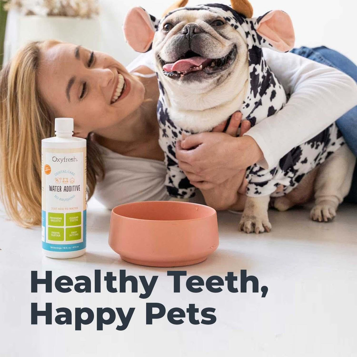 Premium Pet Dental Care Solution Pet Water Additive: Best Way to Eliminate Bad Dog Breath and Cat Bad Breath - Fights