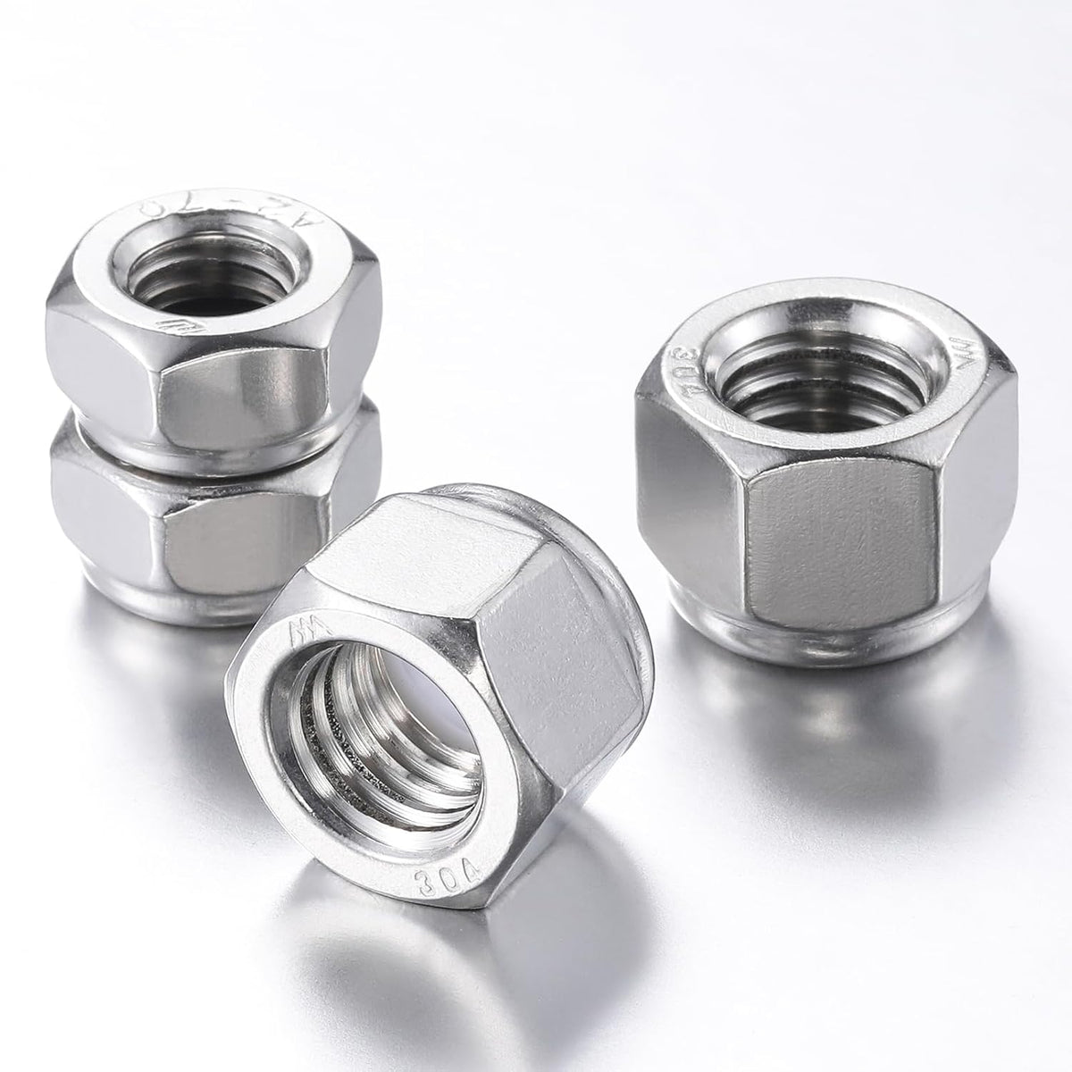 Wensilon(20pcs) M10 Self Clinching Nuts 304 Stainless Steel Self-Lock Nylon Inserted Hex Lock Nuts