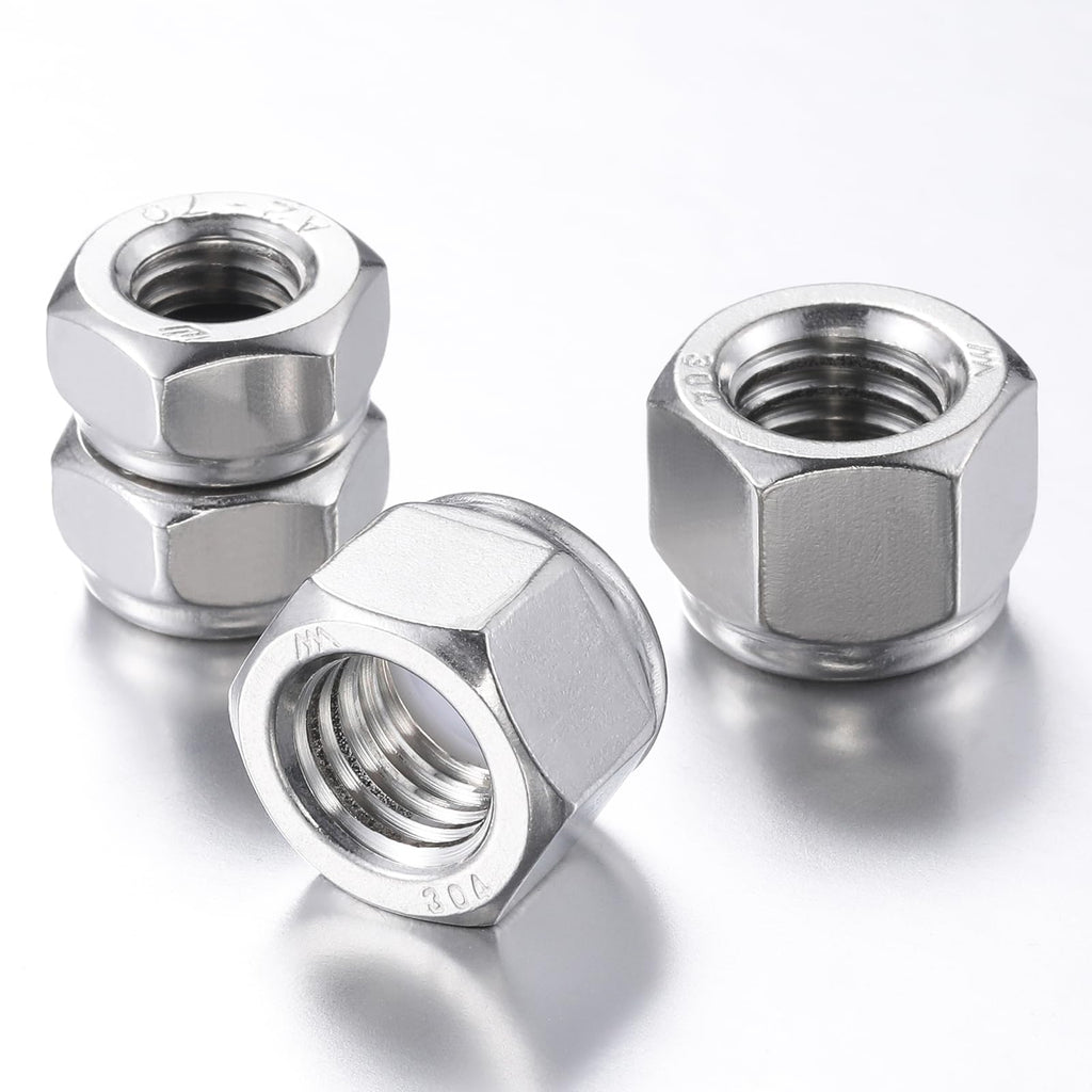 Wensilon(100pcs) 6#32 Self Clinching Nuts 304 Stainless Steel Self-Lock Nylon Inserted Hex Lock Nuts