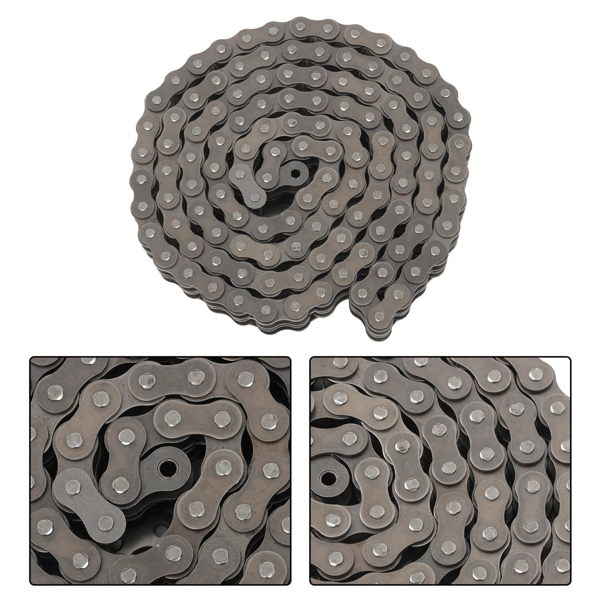 findmall 80-2 Duplex Roller Chain, 10 Feet, Carbon Steel