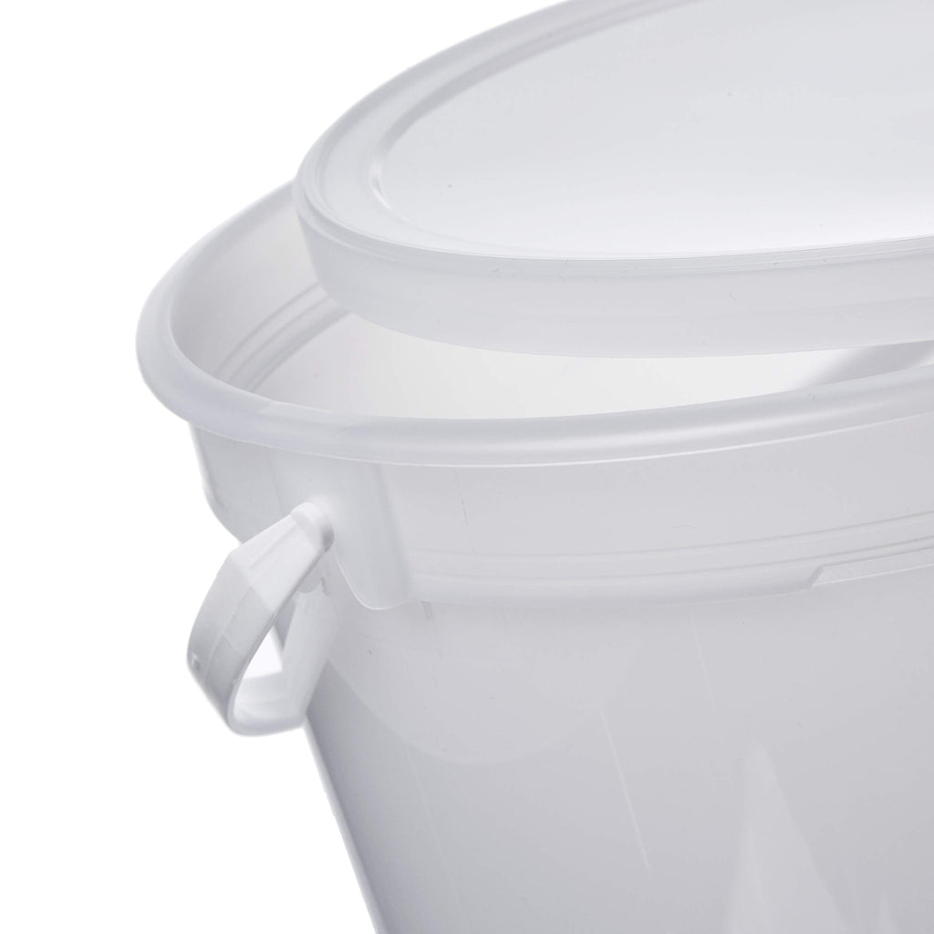 Pail with Handle, HDPE, 4 Quart, Natural, 10 Piece