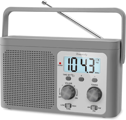 AM FM Radio Portable Shortwave Radio Battery Powered/Plug in Wall