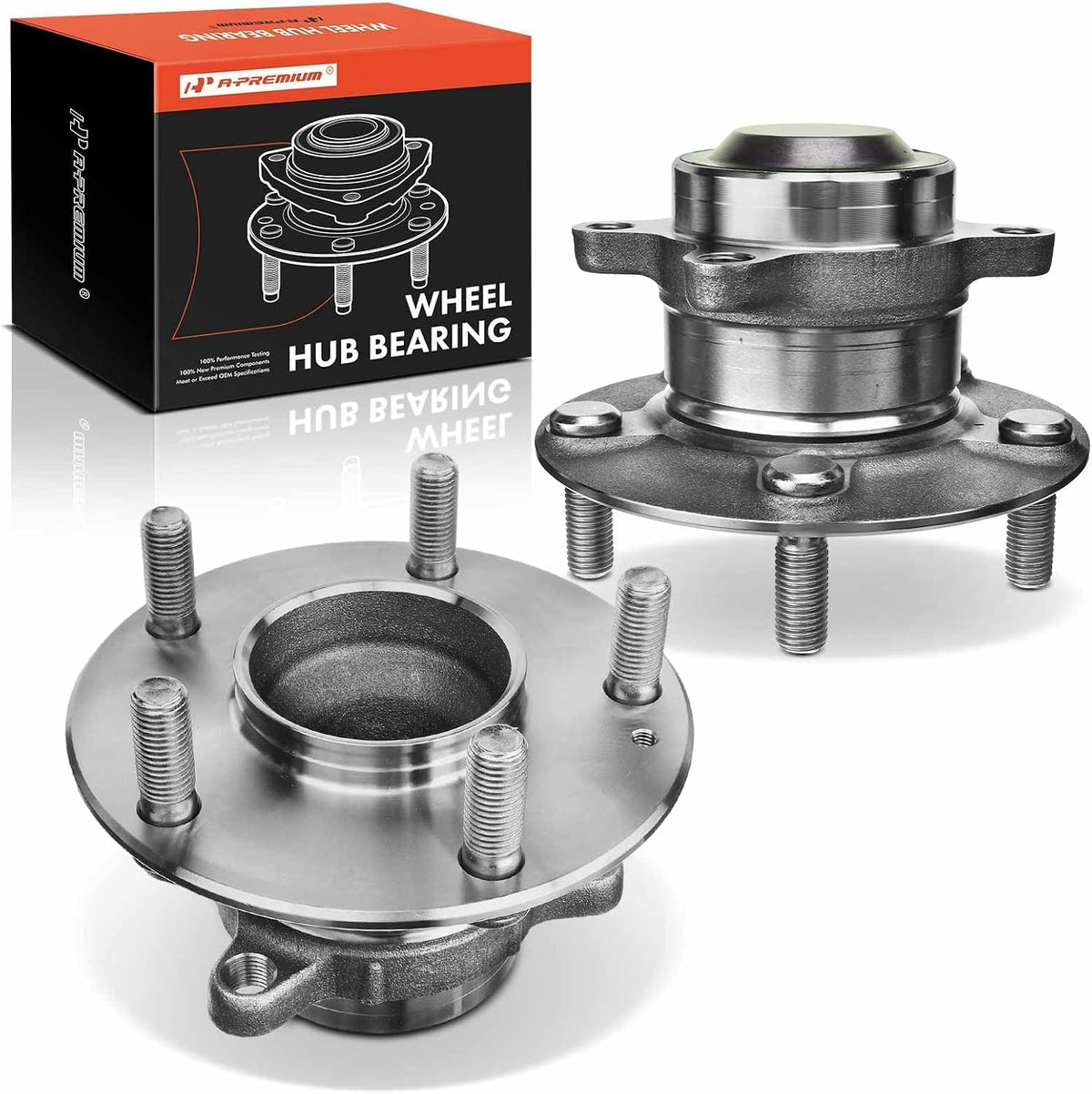 A-Premium 2 x Rear Wheel Bearing and Hub Assembly with 5-Lug