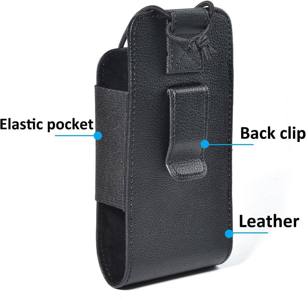 Universal Radio Holster, Tactical Leather Pouch with Back Clip Fit Belt or Bag for BaoFeng Quansheng Retevis Yaesu