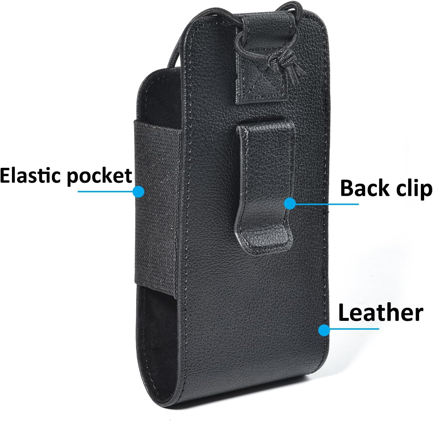 Universal Radio Holster, Tactical Leather Pouch with Back Clip Fit Belt or Bag for BaoFeng Quansheng Retevis Yaesu