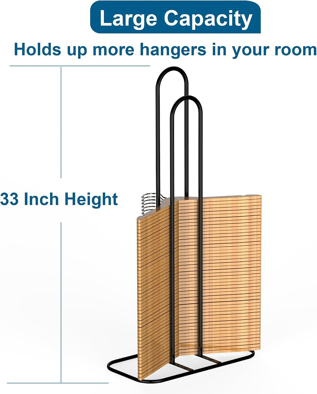 Hanger Stacker Organizer, 33 inch Height Stand, Clothes Hanger Storage Rack, Laundry Room, Black