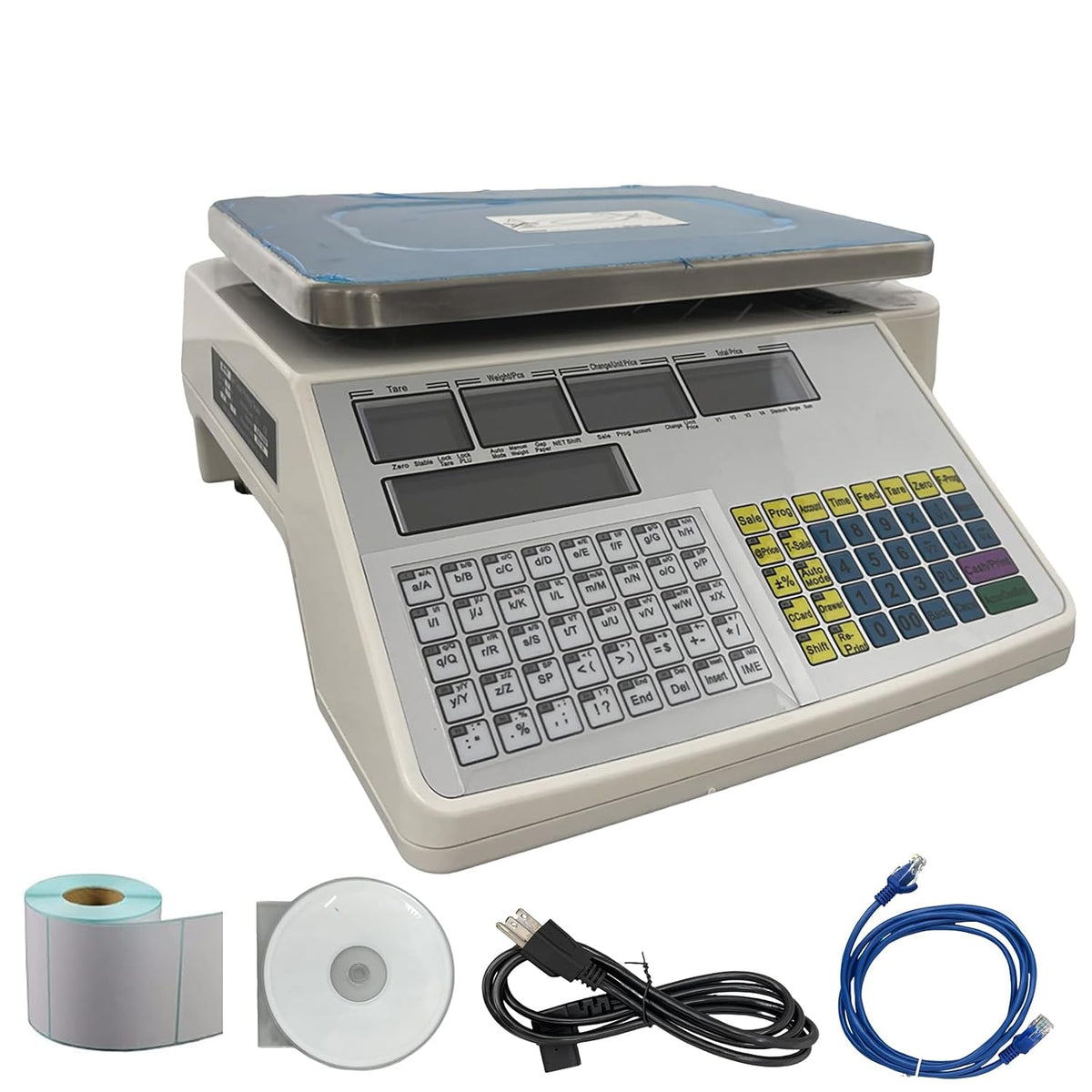Five-Window Without Vertical Pole Digital Price Computing Scale 66lb/30kg Thermal Printer with One Roll of Thermal