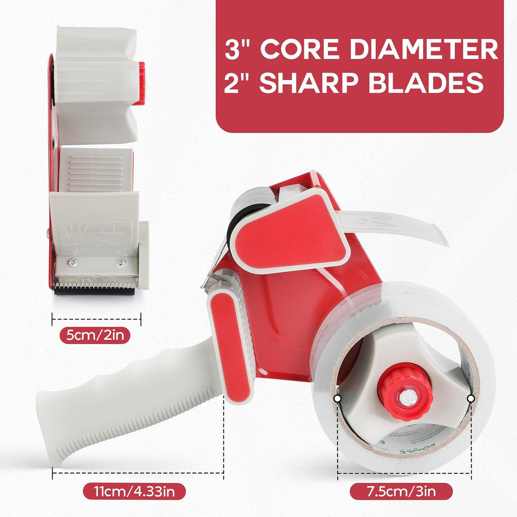 Heavy Duty Packing Tape Dispenser Gun with Safety Blade Cover, 3-Inch Inner Core, for 2-Inch Wide Packing Tape