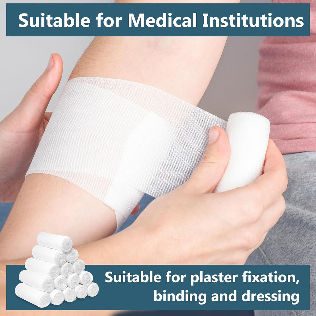 32 Pack Gauze Rolls, 4 in x 4.1 Yards, Premium Gauze Wrap Roll for Wounds, Bandage Wrap Rolled Gauzes, Mummy Wraps