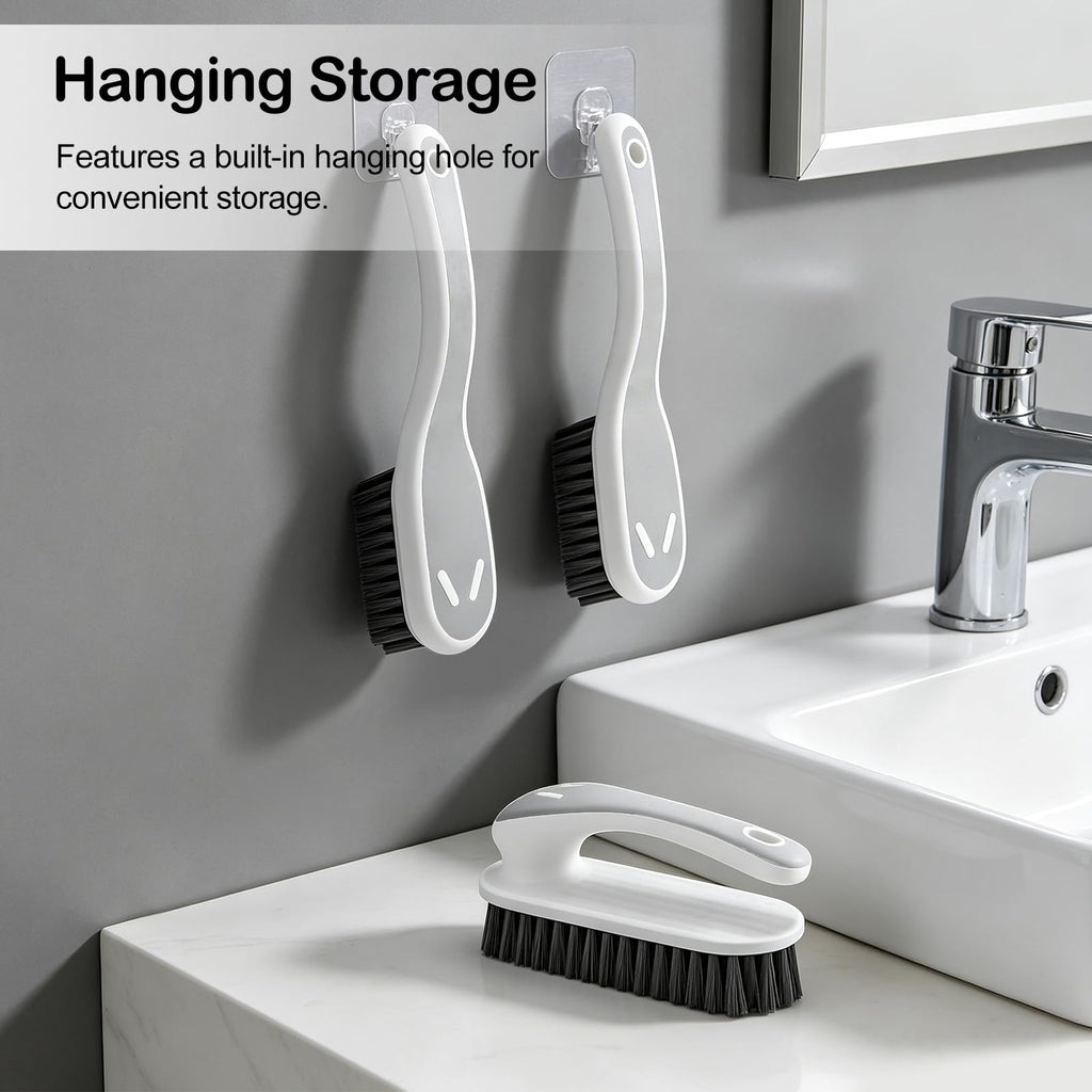 Soft Bristle Scrub Cleaning Brush 3 Pack Laundry Brush Gray White