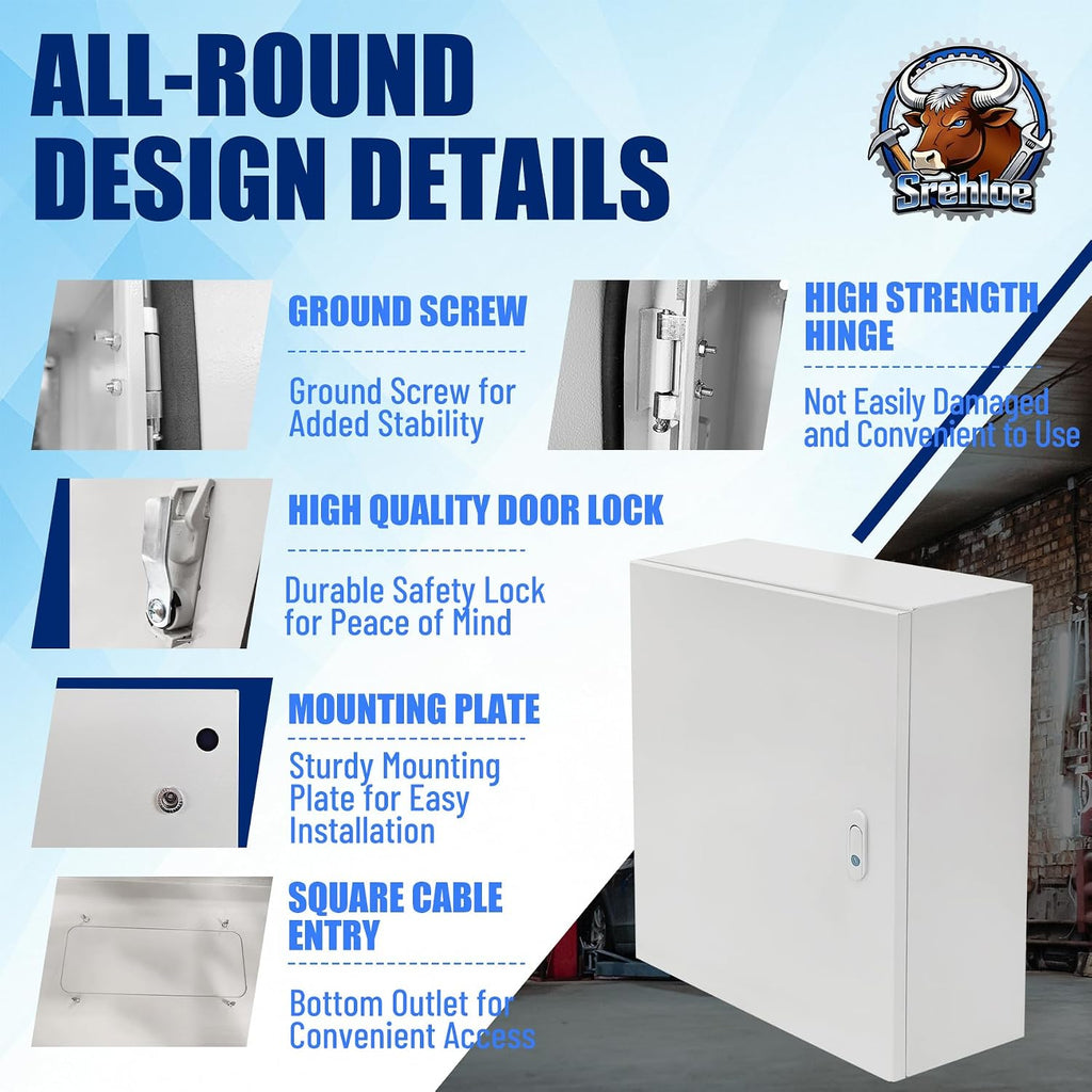 Electrical Enclosure 24" x 20" x 8" Steel Electrical Junction Box