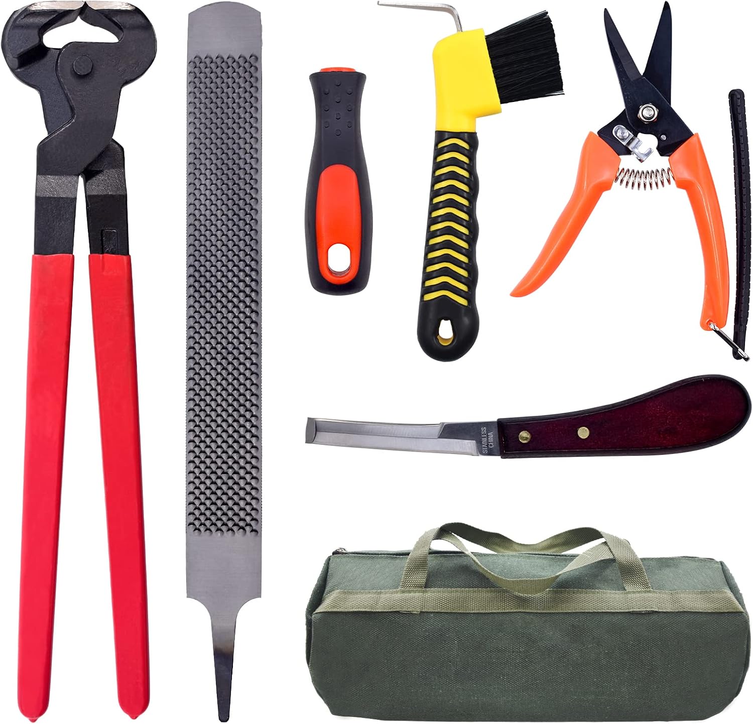 14 inch Horse Farrier Tool Kits - 6Pcs Professional Hoof Trimming Farrier Tools, Can Easily Trim the Hooves of