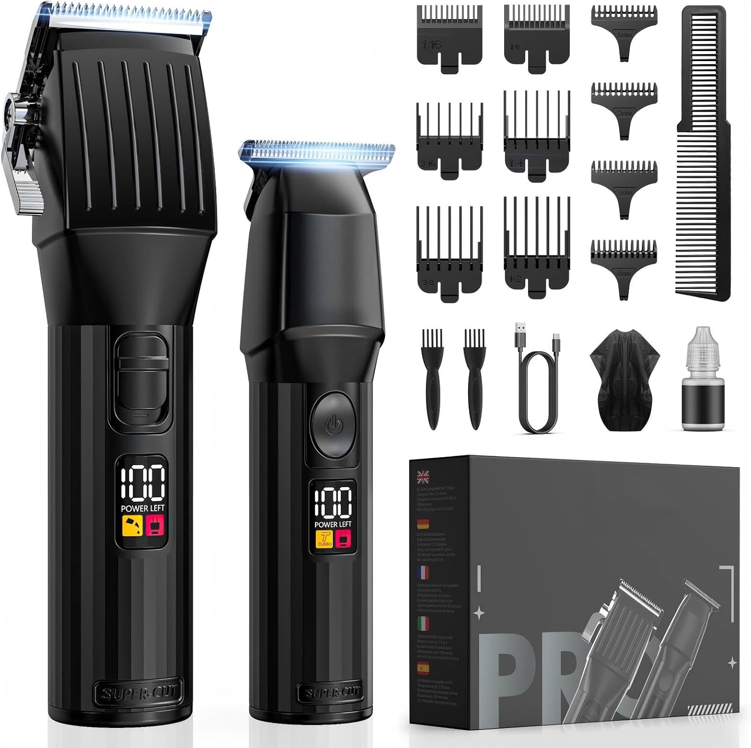 Professional Hair Clippers for Men Beard Trimmers Kit Zero Gapped Haircut Grooming Shaver Gift for Men Women Barber
