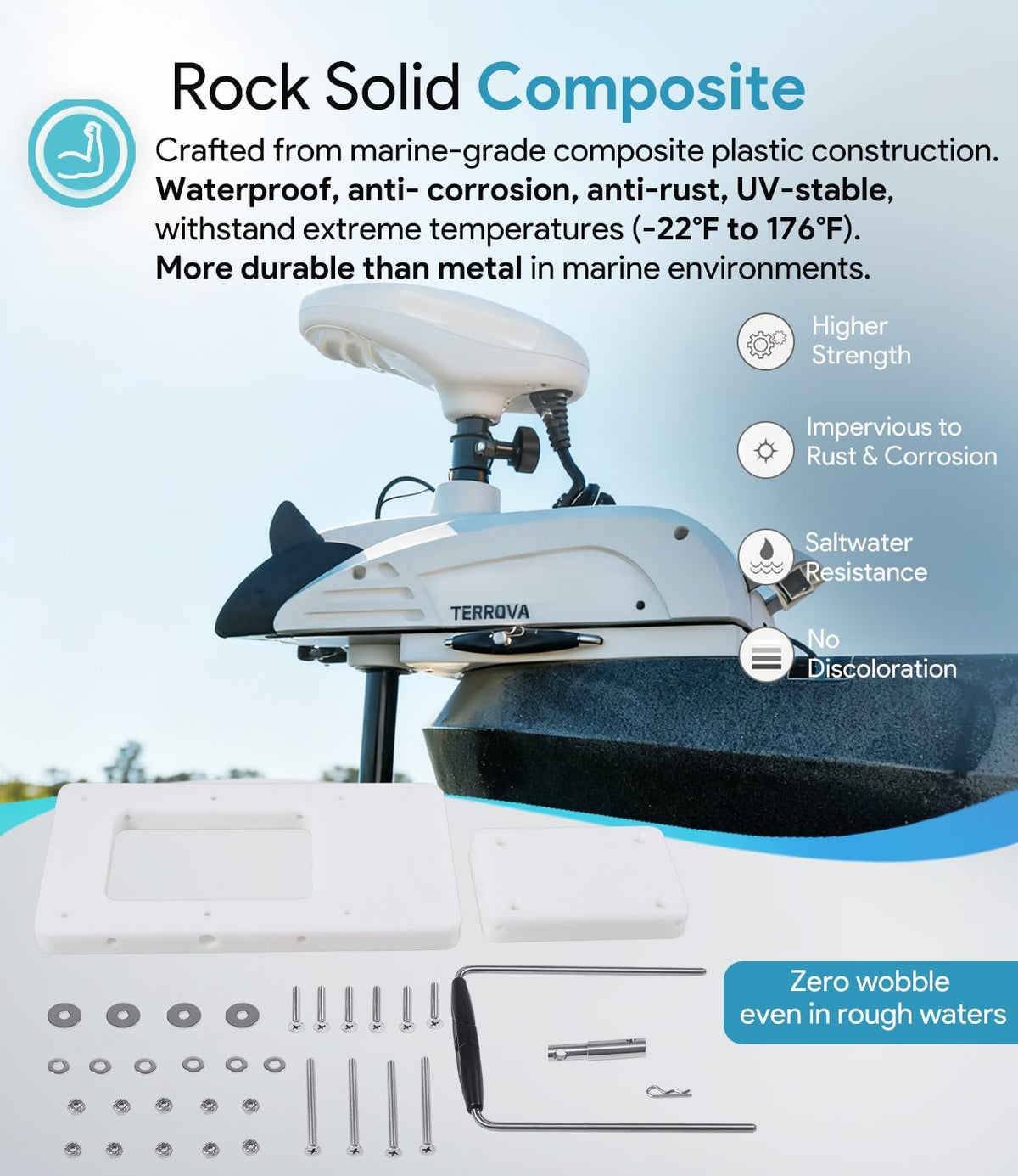 For Minn Kota 1854017 RTA-17 Quick Release Bracket for Terrova, Ulterra, PowerDrive, PowerDrive V2, Pontoon & Deckhand 40 Trolling Motor, For Minn Kota Trolling Motor Mounting Bracket