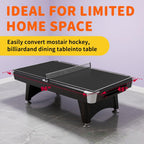 8ft x 4ft Foldable Ping Pong Table Topper for Pool Table, Professional Table Tennis Conversion Top with Net & Premium