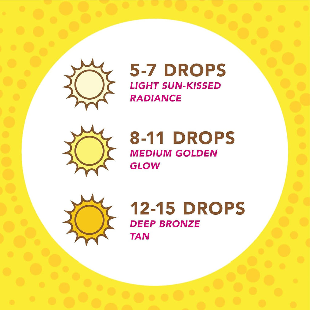 Natural Glow Tanning Drops, Sunless Self Tanner, Oil Free, 1 fl oz | Sunless Tanning Drops for Face and Body