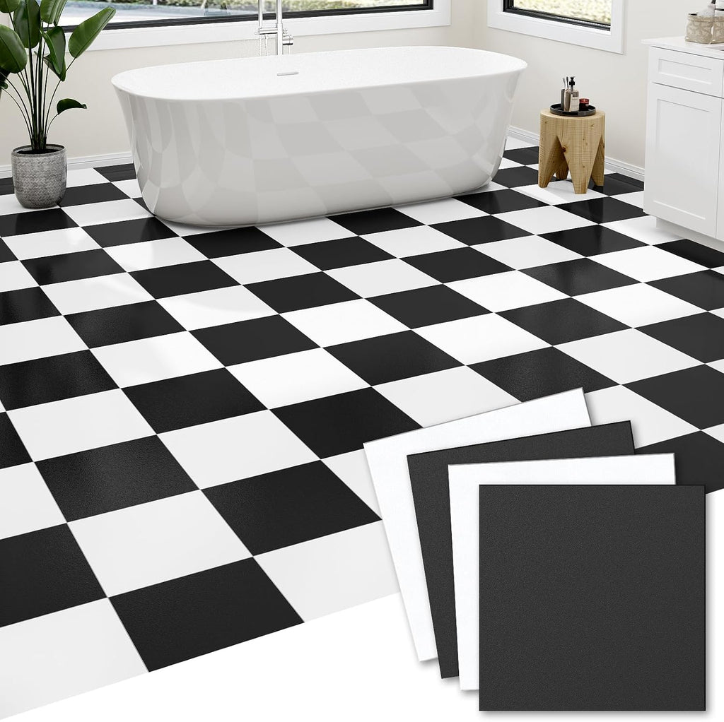 30-Pack 30 Sq.Ft Peel and Stick Floor Tiles Vinyl Matte Pattern Flooring, 12” x 12” Self Adhesive Vinyl Flooring DIY