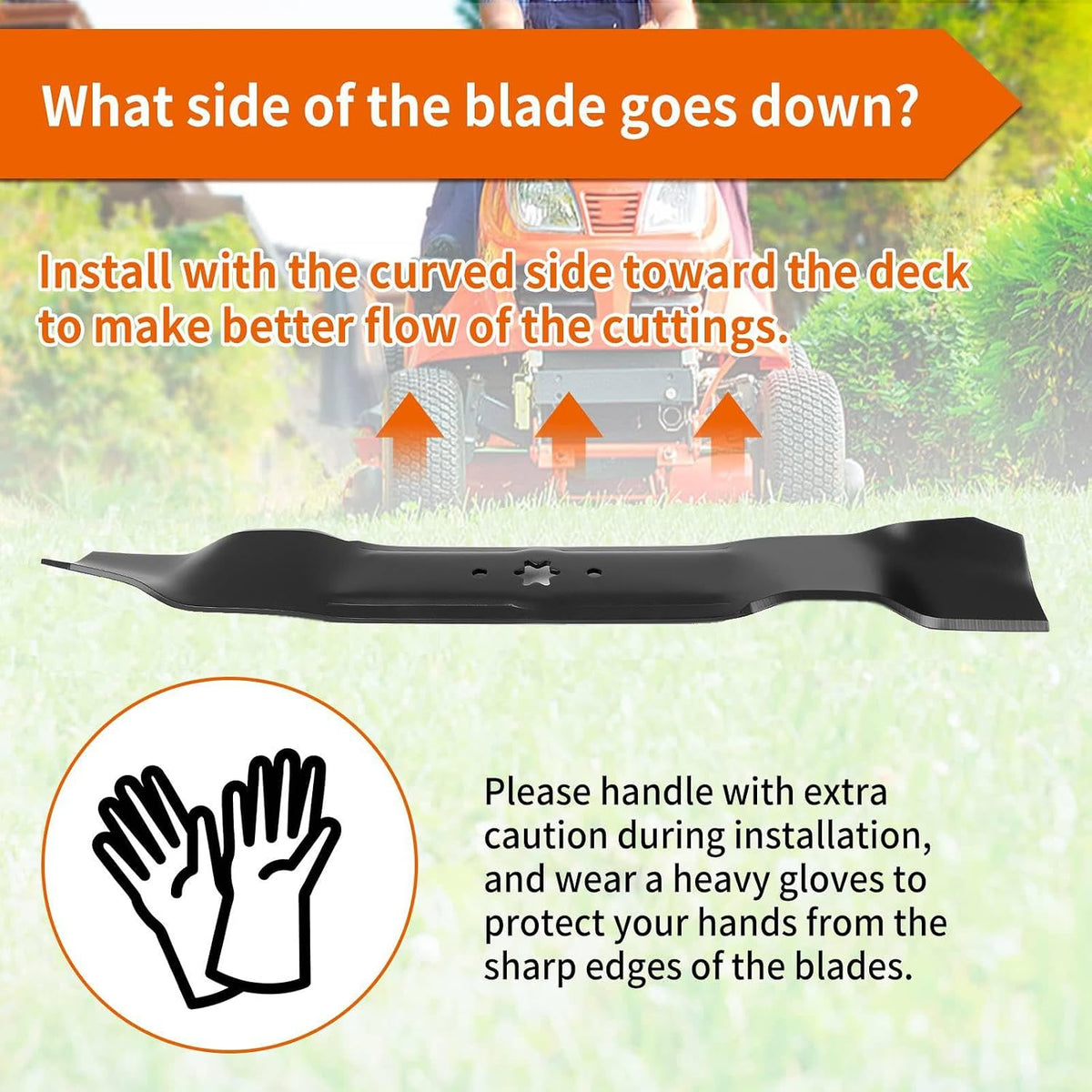 742-0616A Mower Blades for Cub-Cad et 42 Inch Mower, 942-04308 Mulching Blades for Craftsman/Troy Bilt/MTD 42" Riding Lawn Mower, Replace for 742-04308, 942-0616, 942-0616-X, 942-04126-X
