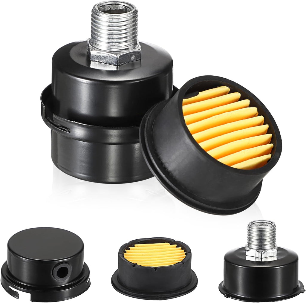OwnMy 1 Set Air Compressor Silencer with Intake Filter, 1/2" Thread