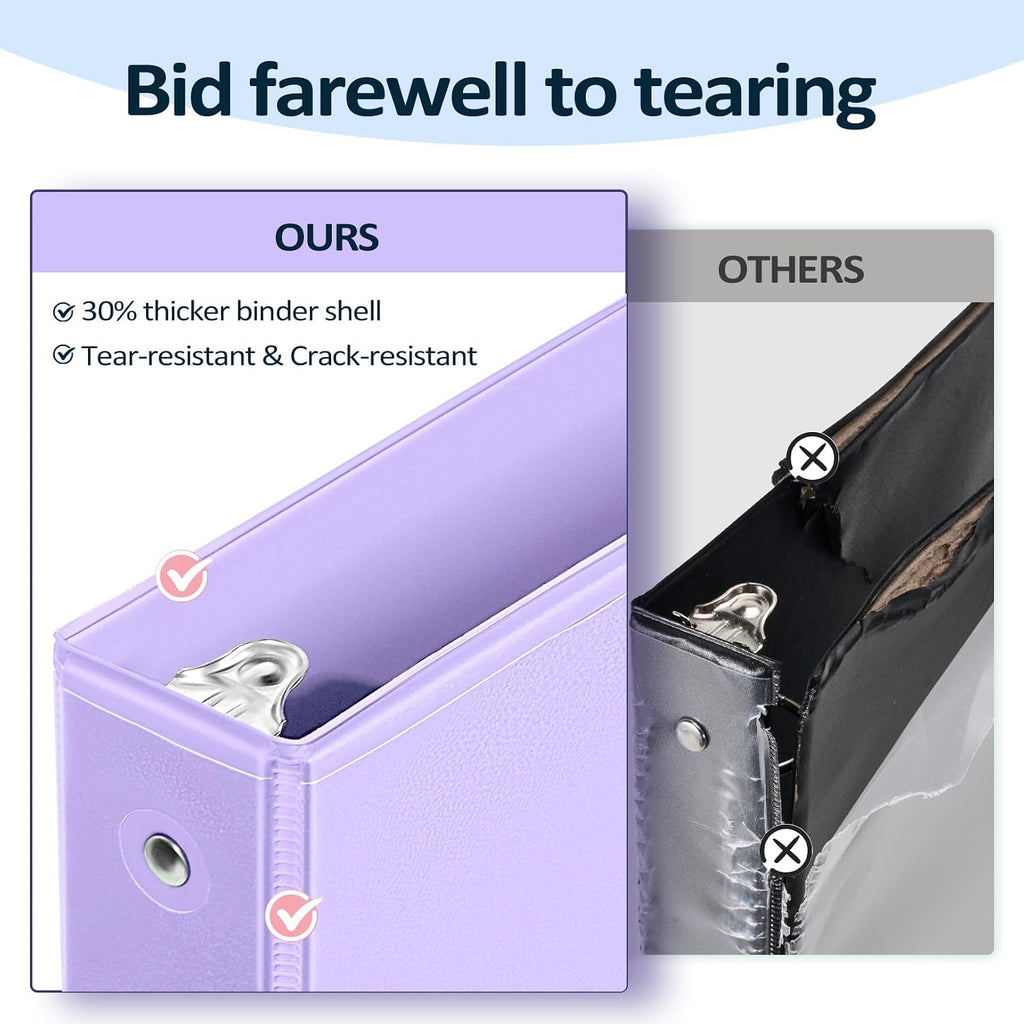 BinderX 3 Ring Binder 1 Inch, 1" Clear View Binder, Pink, Letter / A4 Size | Extra Durable, PVC-Free, Customizable