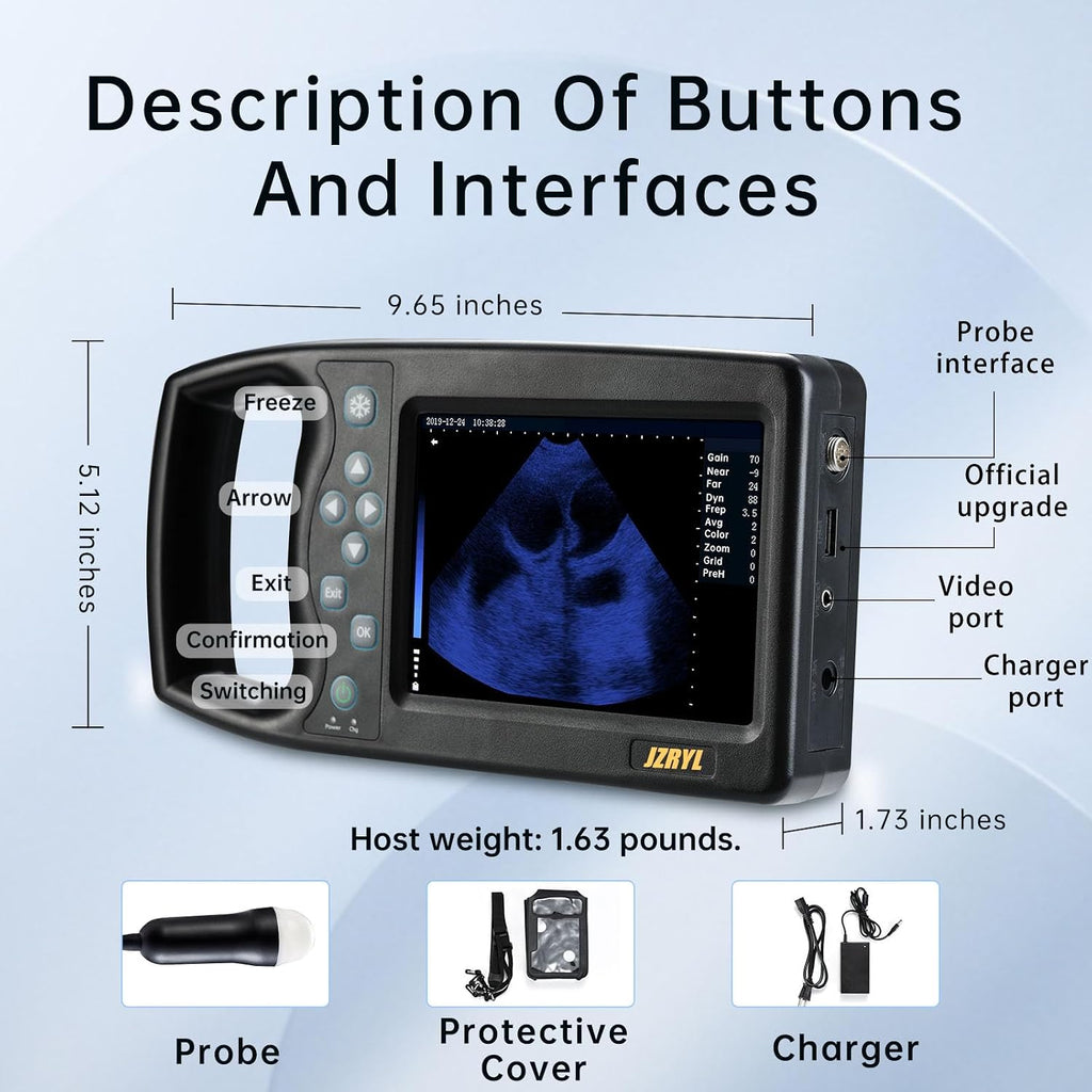 J1 Vet Ultrasound Machine Portable Veterinary Handheld Scanner B-Ultra Sound with 3.5MHz Probe for Pregnancy