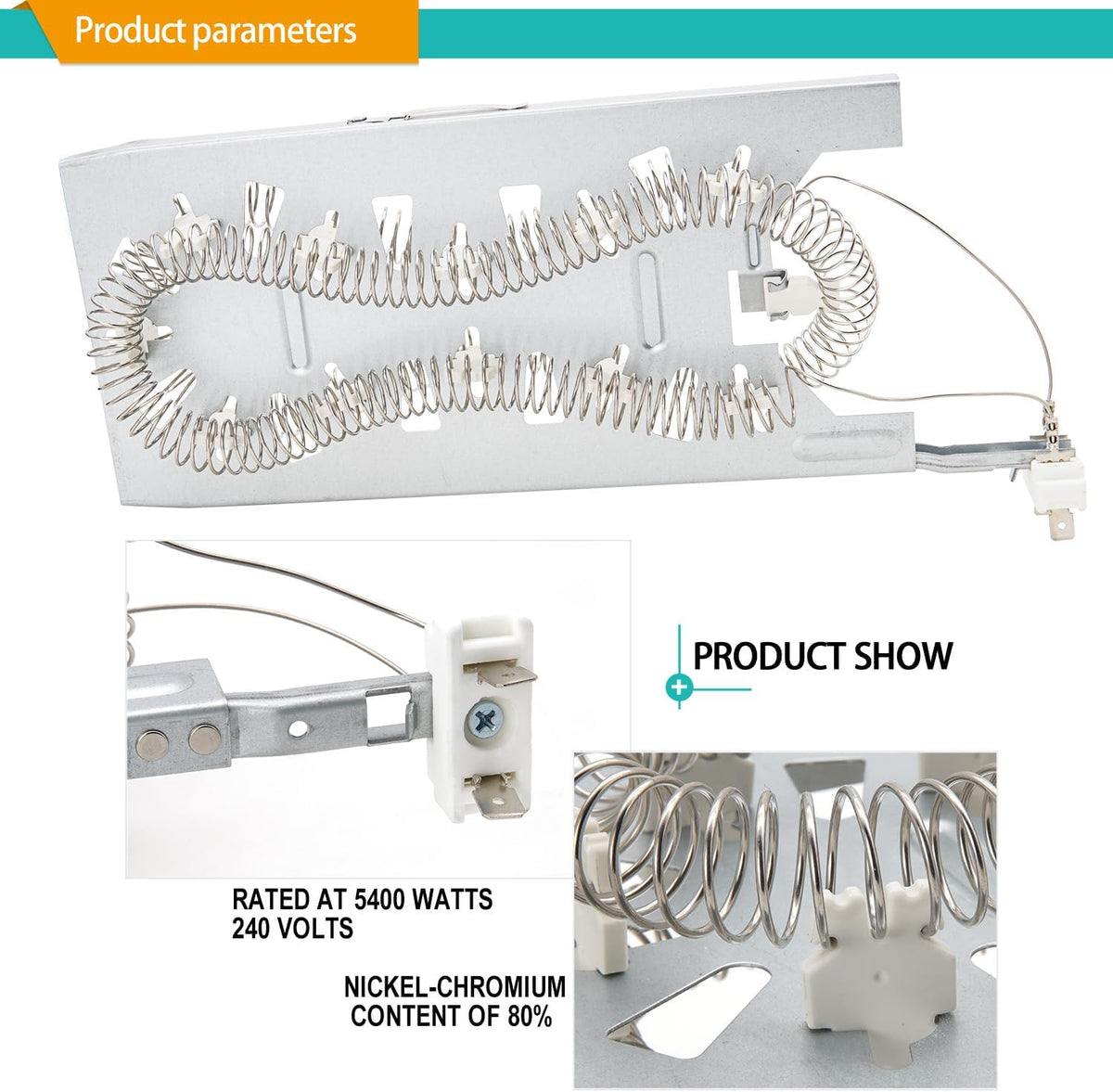 WED7500GC0 WED8127LC1 WED75HEFW1 Dryer Heating Element Kit for Whirlpool