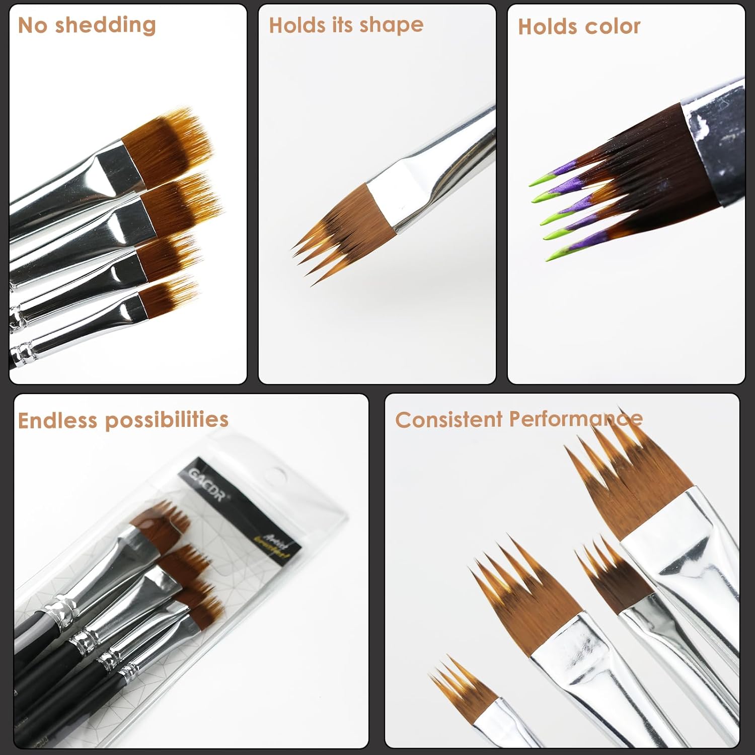 Paint Brush Comb Set - 4PCS Professional Grainer Brushes for Acrylic Painting, Oil & Watercolor - Texture Brushes for