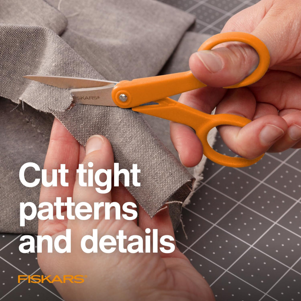 5" Orange-Handled Micro-Tip Fabric Scissors, No. 5 | For Tight & Intricate Detail Sewing & Craft Projects