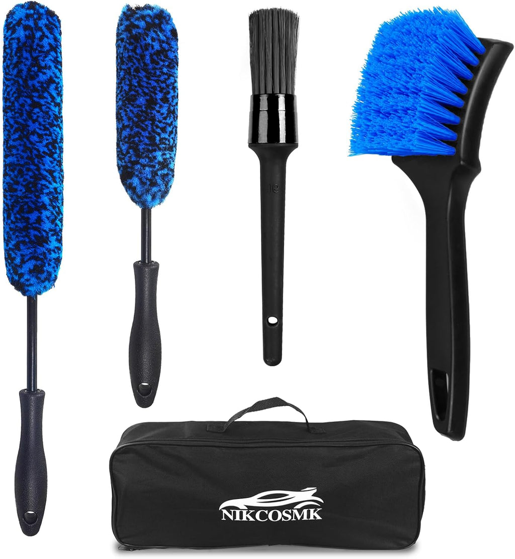 Wheel Brush, Wheel & Rim Cleaner Brush, Tire Brush, Wheel Cleaning Brush | Bendable & Durable Car Wheel Brush Set