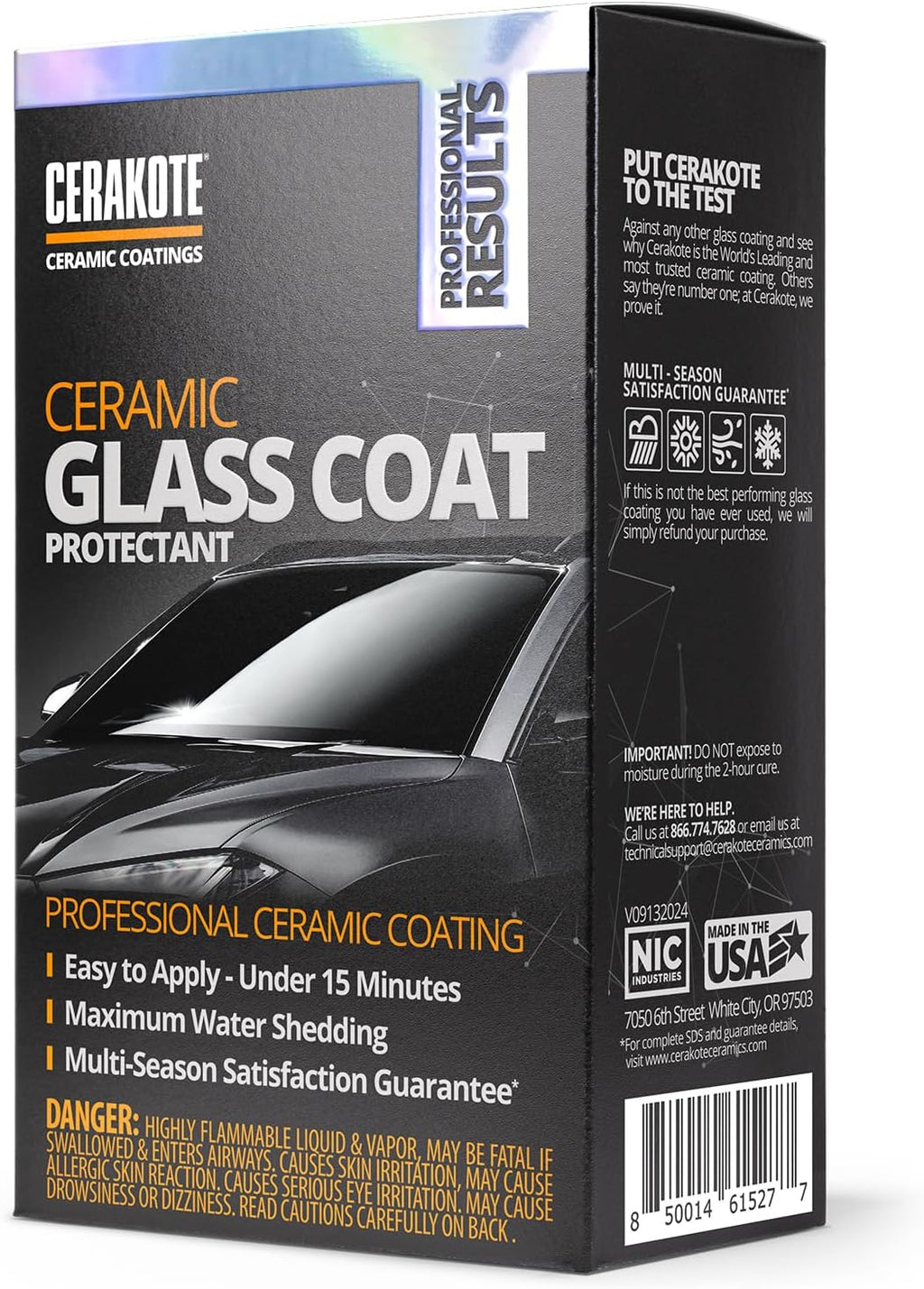 Ceramic Glass Coat Protectant, Rain Repellent for Cars, 4 Wipes | Hydrophobic windshield and window treatment