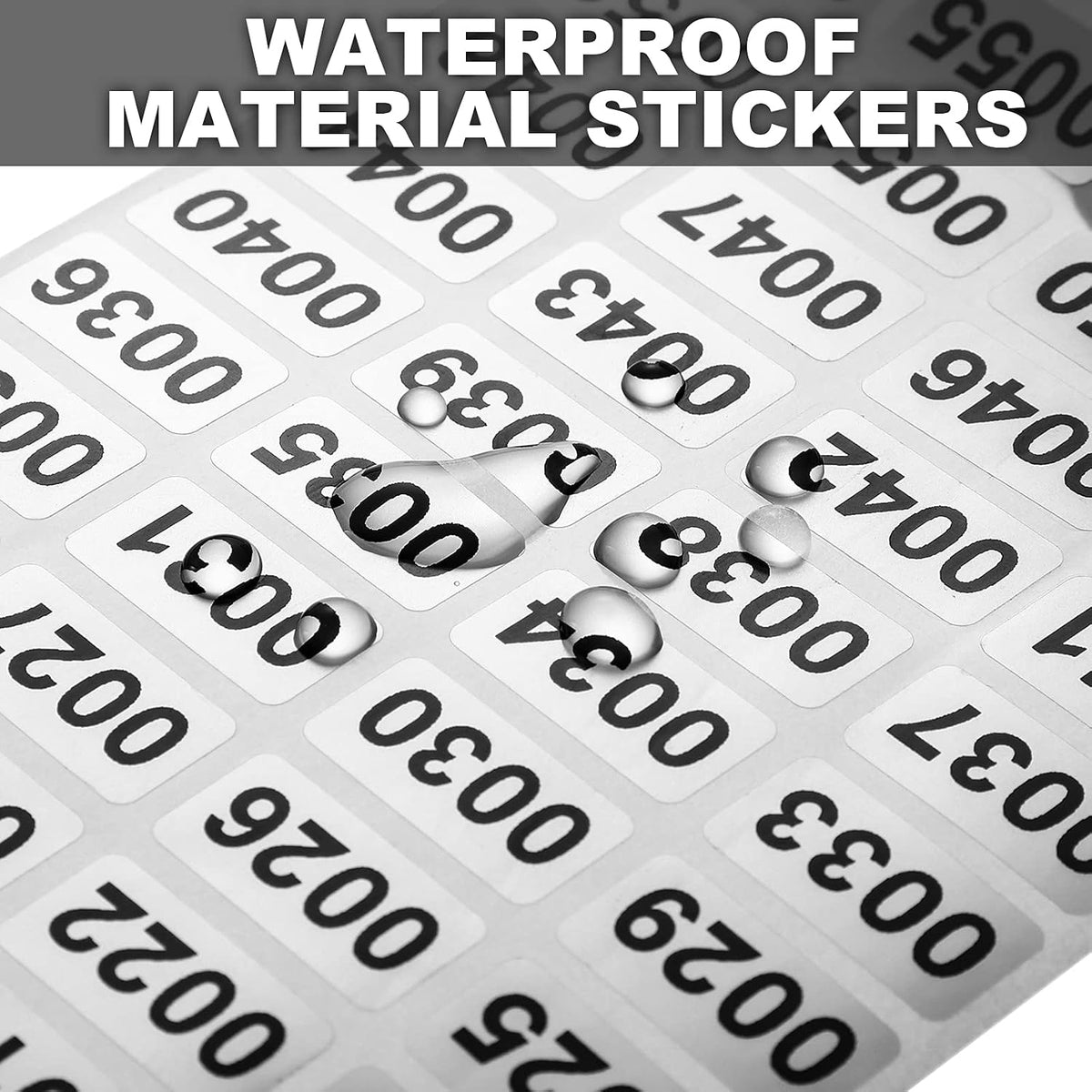 Inventory Labels Consecutive Number Stickers 001-2000, Silver