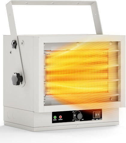 Electric Garage Heater for Indoor Use - 5000W, 240V Wall/Ceiling/Floor Mounted Shop Heater, Dual Overheat Protection