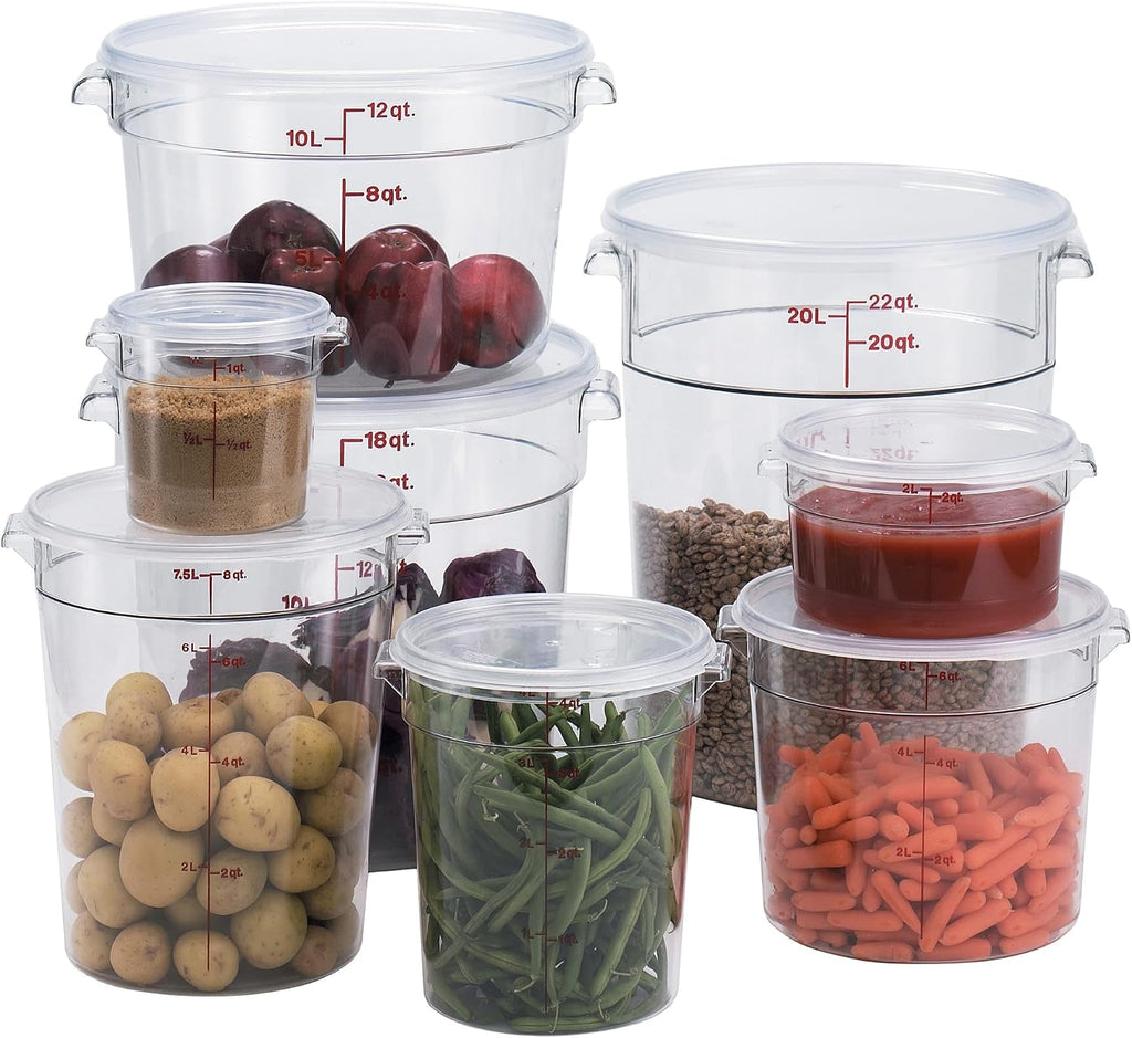 RFSCW8135 9-15/16" Top Diameter x 10-7/8" Height, Camwear Clear Polycarbonate Round Food Storage Container (Cover