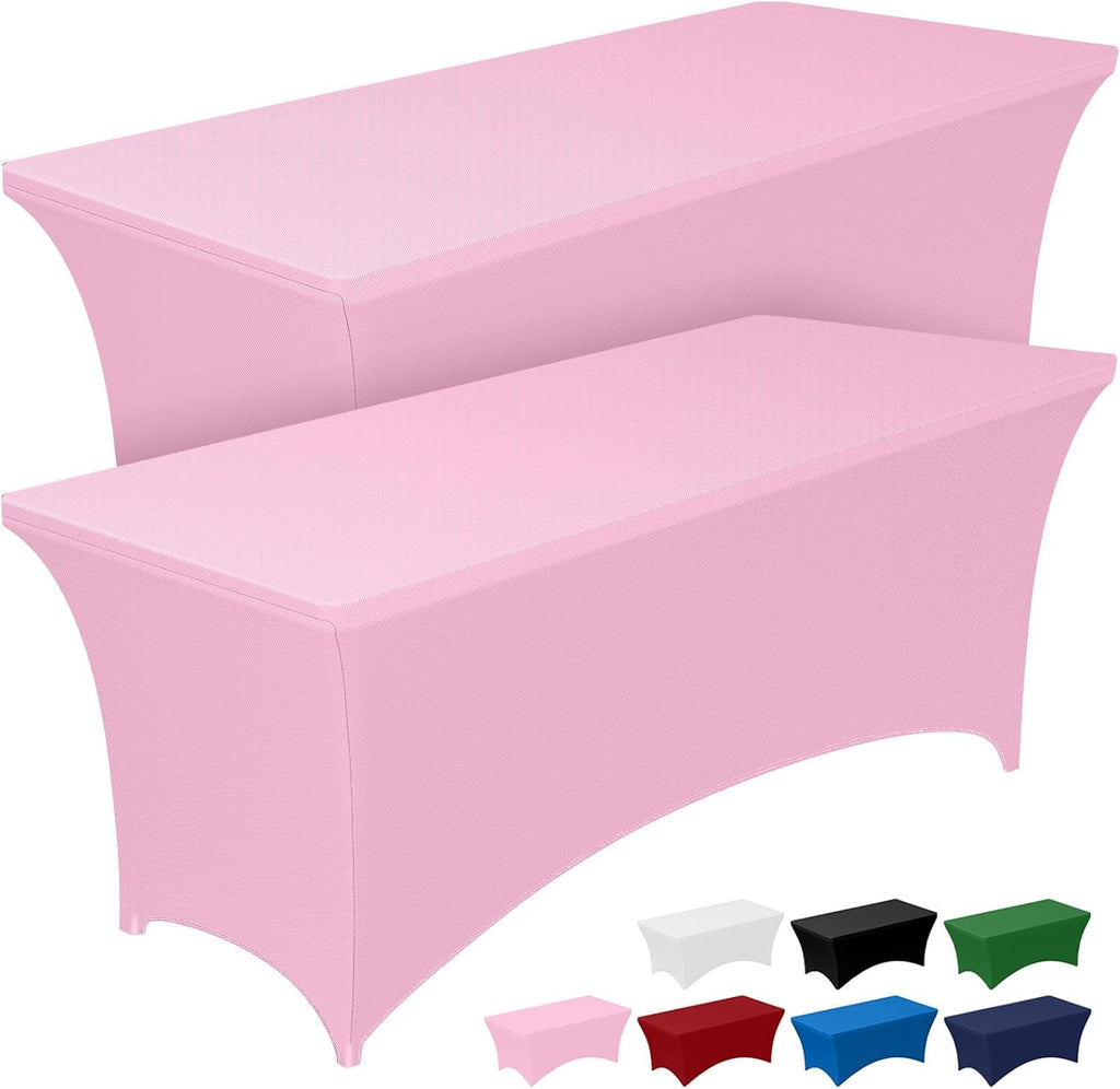 Spandex Tablecloth 6ft 2 Pack Pink