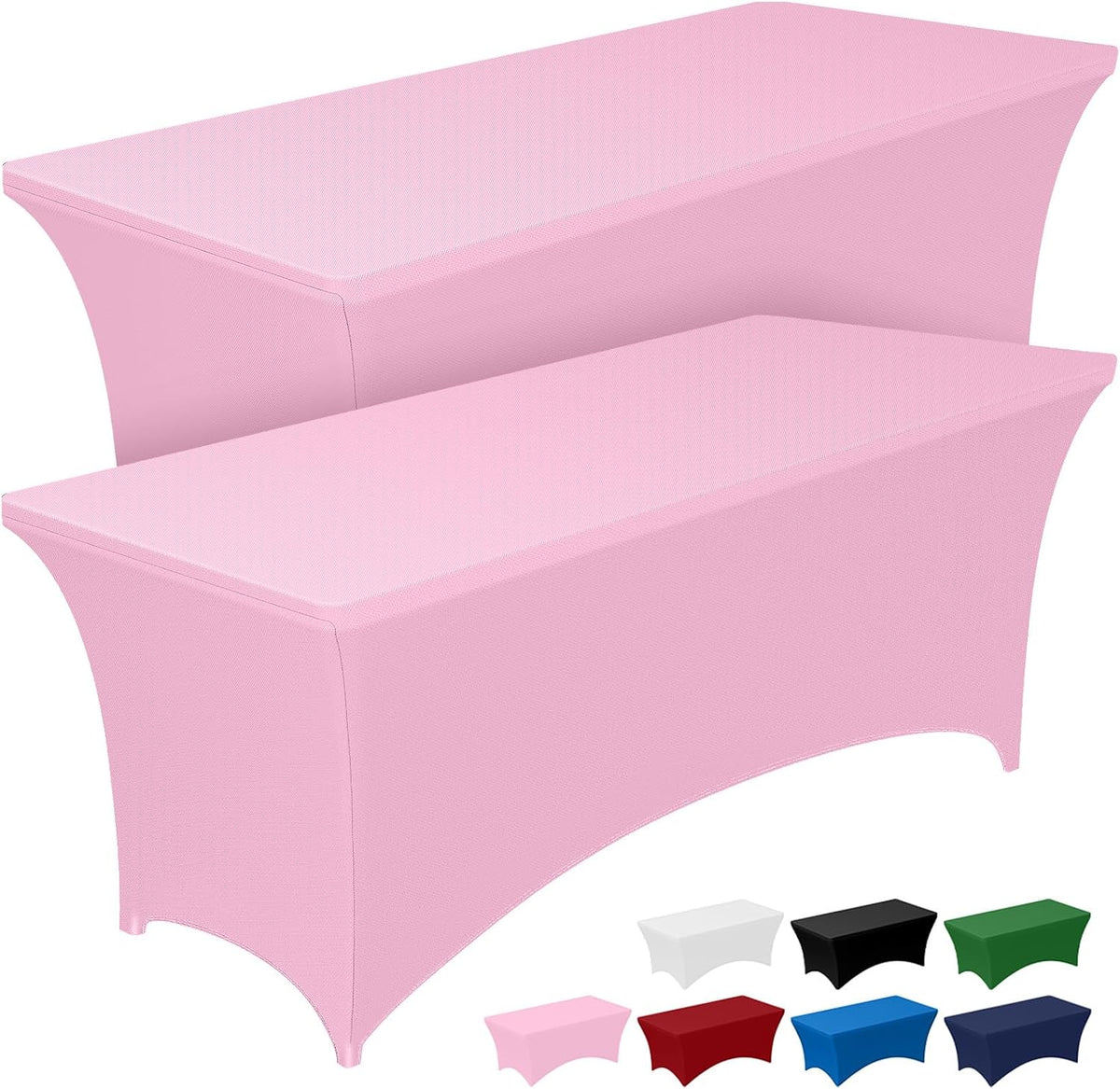 Spandex Tablecloth 6ft 2 Pack Pink