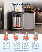 Beer Kegerator, Dual Tap Home Draft Beer Dispenser for Ball Lock